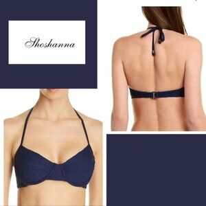 Shoshanna Navy Halter Underwire Bikini Top – B Cup NWT